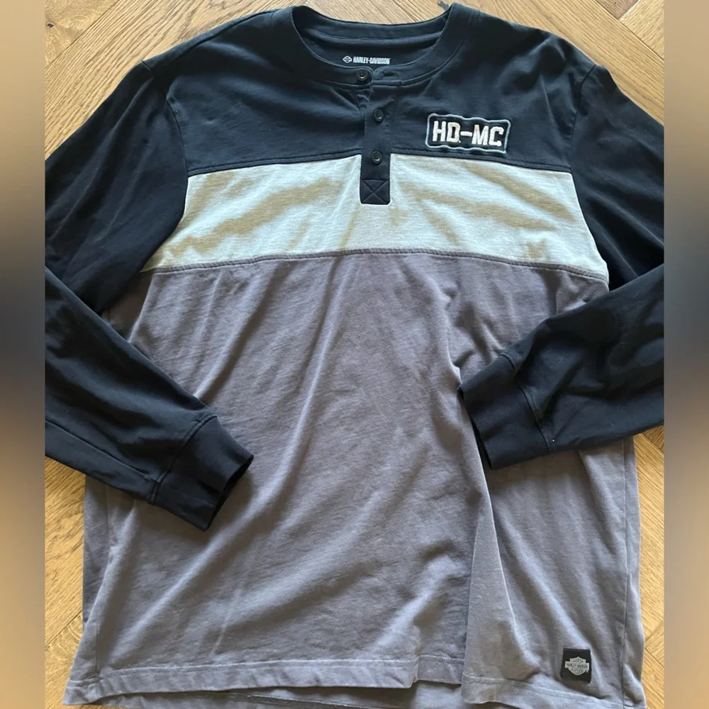 Harley Davidson Men’s Long Sleeved Henley Shirt - NWOT - Picture 1 of 7
